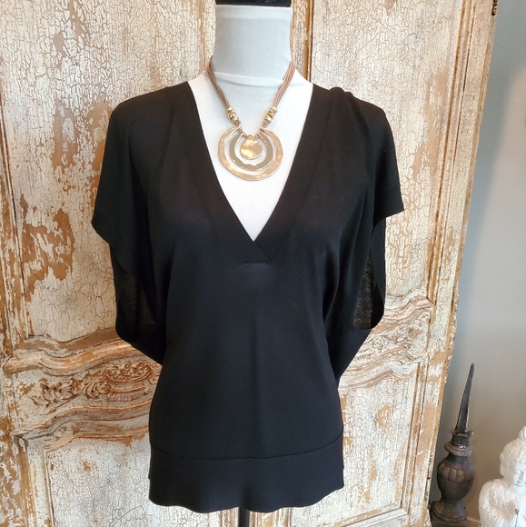 Talbots Black VNeck Sweater/ Top Size XL - Picture 3 of 9